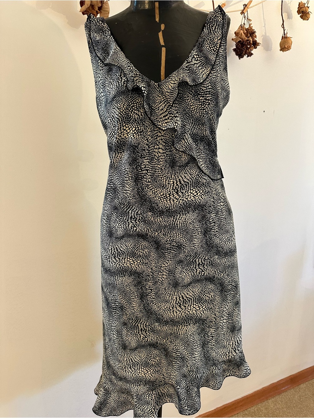 Vintage 90s Animal Print Midi Dress